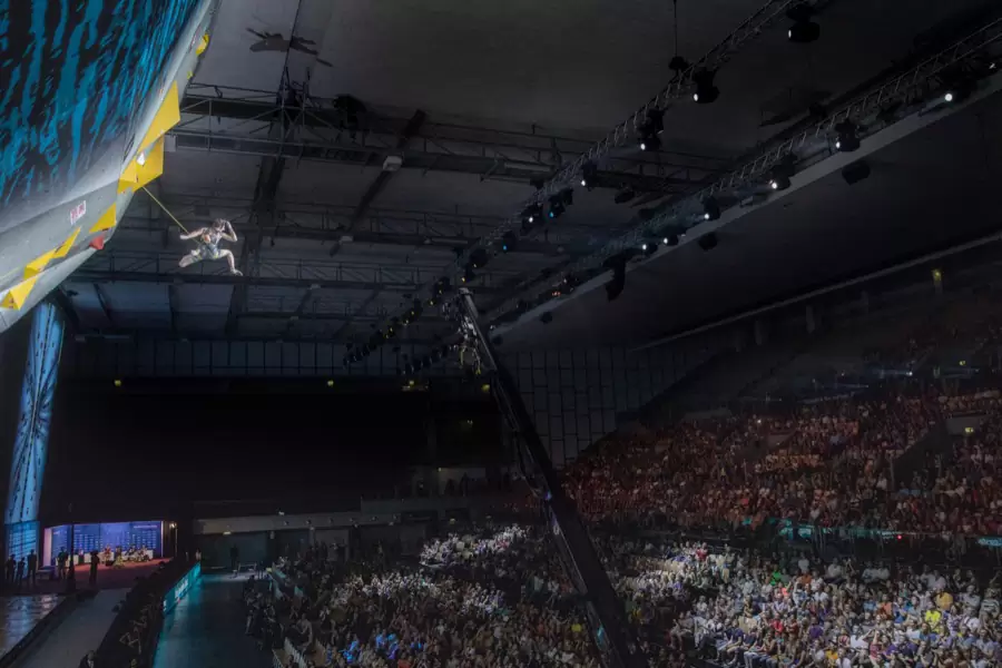 Volle Olympiahalle Innsbruck bei der Kletter-Weltmeisterschaft 2018 Volle Olympiahalle Innsbruck bei der Kletter-Weltmeisterschaft 2018